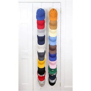 Perfect Curve Hat Rack Over Door Cap Organizer Holds 40 Baseball Caps Visors
